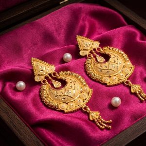 Luxury Filigree Gold Plated Drop Ear Ring