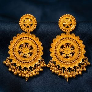 Premium Ethnic Gold Plated Chandelier Ear Ring