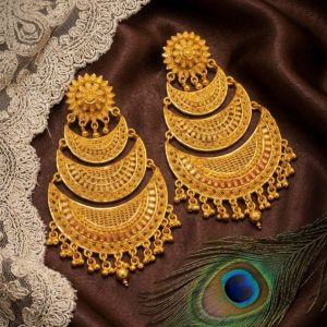 Grand Celebration Gold Plated Jhumka Ear Ring